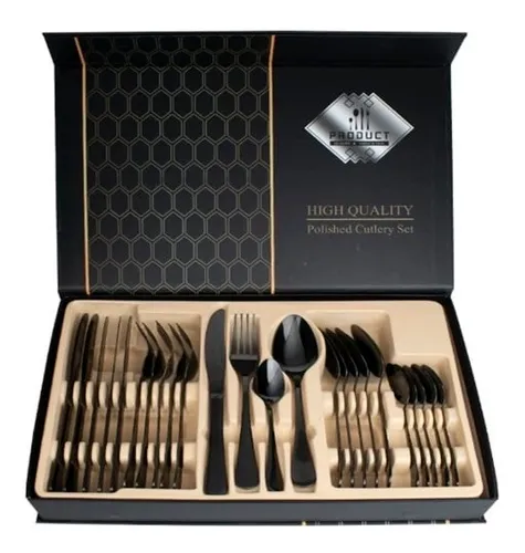 Miniatura 2 de Set De Cubiertos x 24 piezas Negro